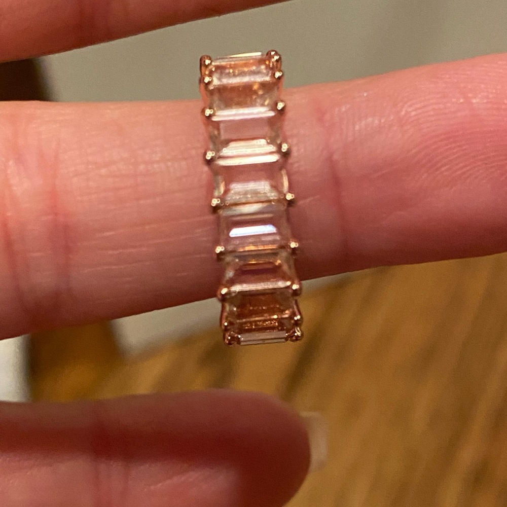 Rose gold with pink cz eternity band
